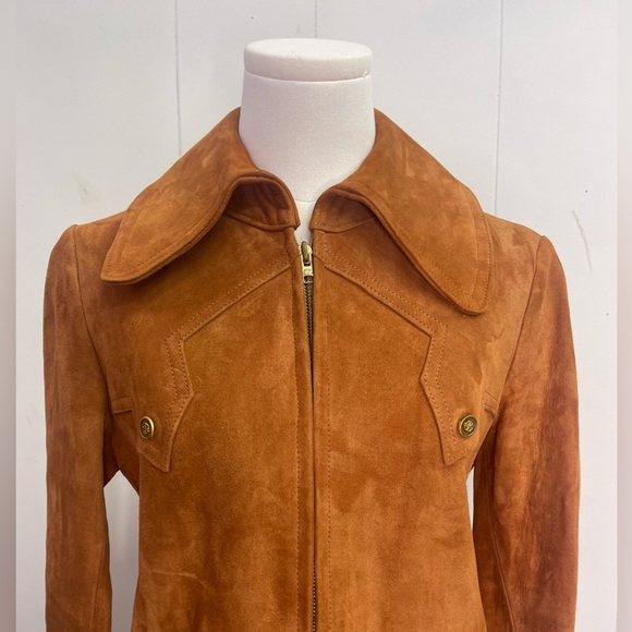 Vintage 1970’s Ted Lapidus Unisex Suede Trench Coat & Matching Flare Pant - Picture 3 of 9